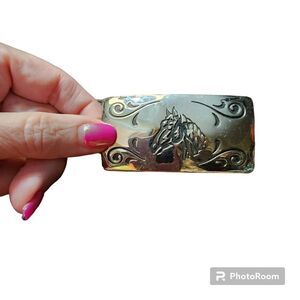 Vintage Horse Head SIlver Plated Belt Buckle Chambers Small Western